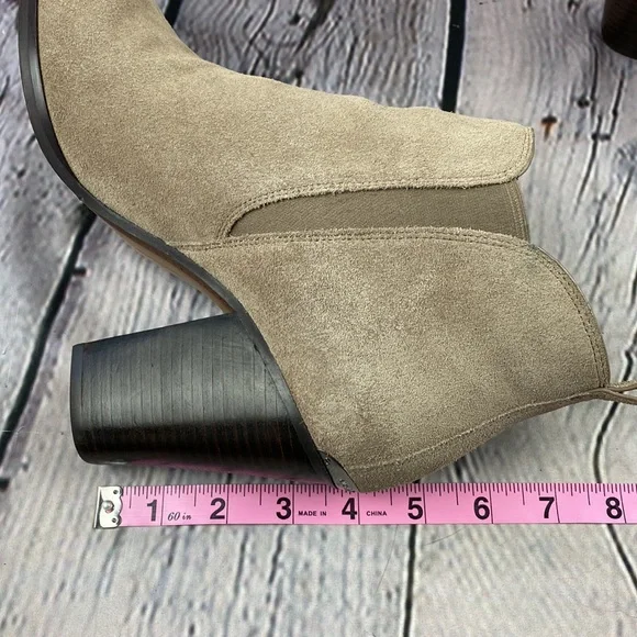 MICHEAL KORS Tan Suede High Heel Slip On Ankle Boots - Picture 8 of 17